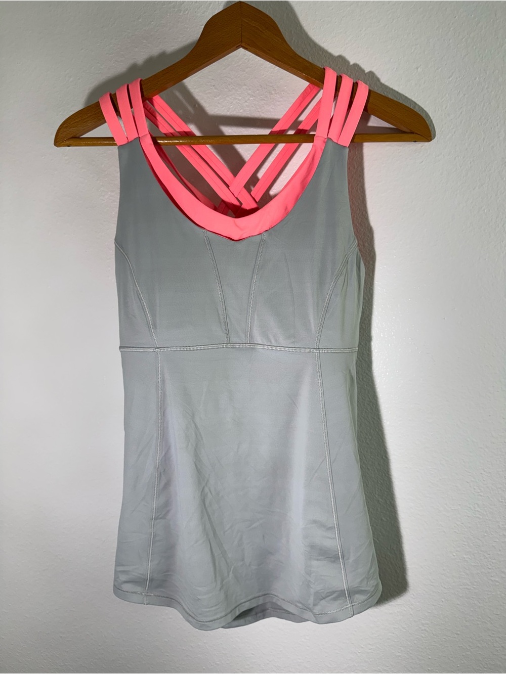 Women’s Athletic Tank Dress with Neon Pink Straps
